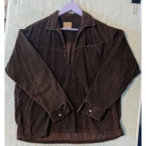 G.T.O. Ponderosa Corduroy Western Hippie Shirt Pullover Lace-up